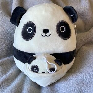 Squishmallow | Panda | Plush Toy with Baby | Keychain | Collectible | Set
